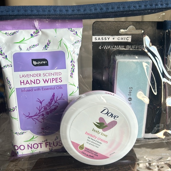 Flamingo Print Pink and Blue Cosmetic Bag Trio Set with free items NWOT - Picture 7 of 12